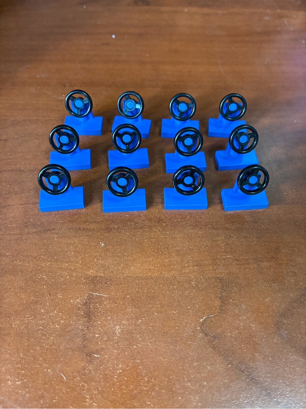 Lego Blue Stands with Black Steering Wheels (12 Pieces)